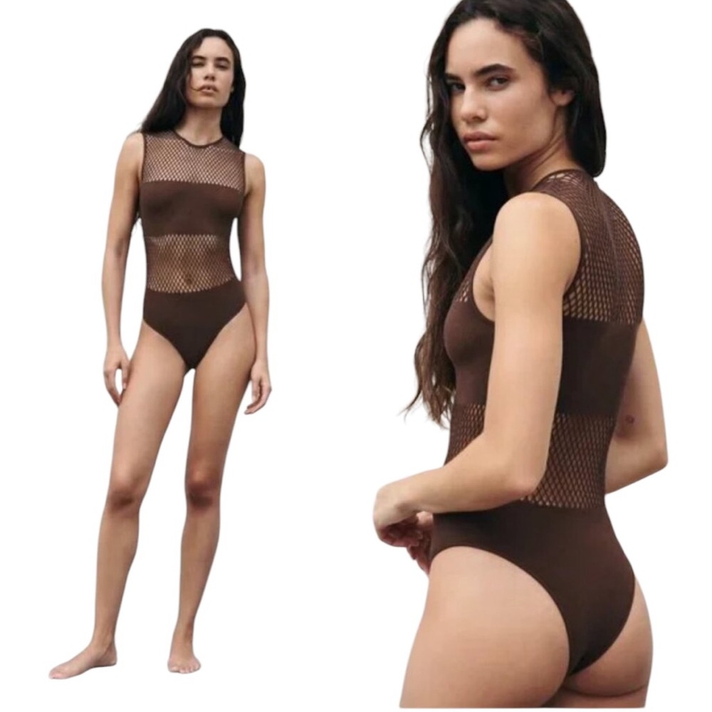 Zara Seamless Contour Collection Bodysuit in Chocolate NWT (Z)
